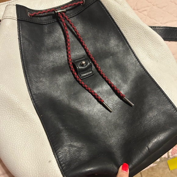 Sorel Black and Tan Leather Backpack - Picture 3 of 8